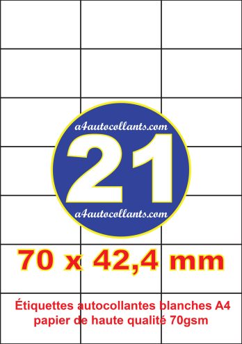 etiquette autocollante 70×42.5mm