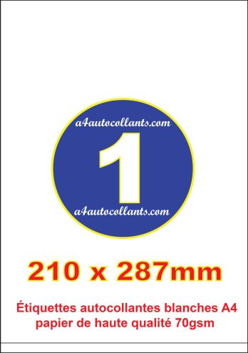 Étiquette autocollante a4 210mm x 287mm à partir de 6.50€