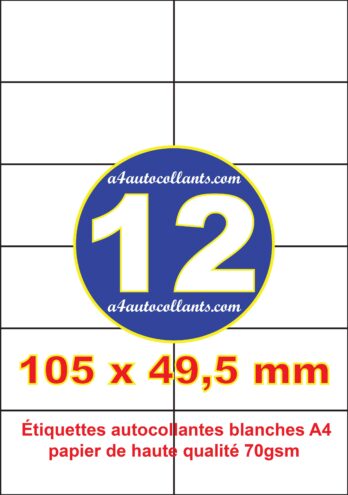 etiquette autocollante 105×49.5mm